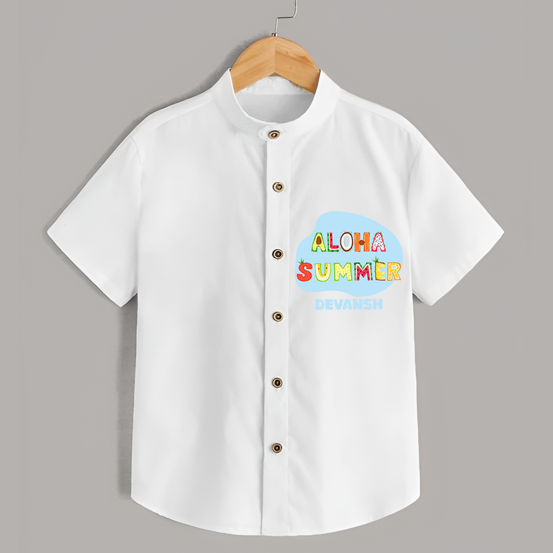 Delight in summer blooms with our "Aloha Summer" Customized Kids Shirts - WHITE - 0 - 6 Months Old (Chest 21")