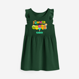 Celebrate the spirit of summer with our "My Summer Besties" Customized Frock - BOTTLE GREEN - 0 - 6 Months Old (Chest 18")