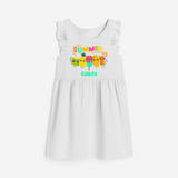 Celebrate the spirit of summer with our "My Summer Besties" Customized Frock - WHITE - 0 - 6 Months Old (Chest 18")