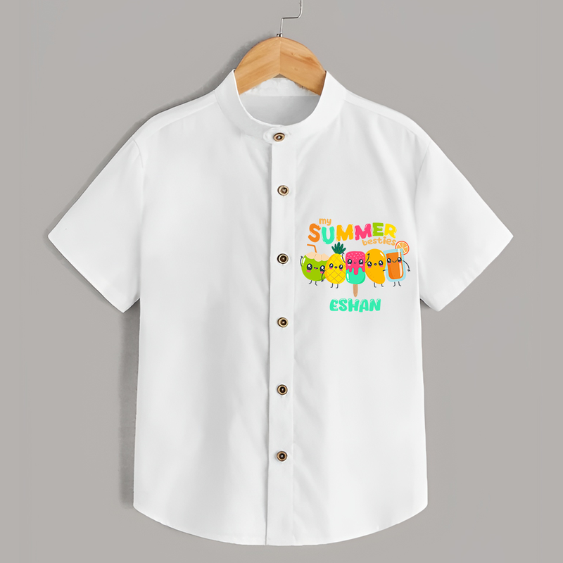 Celebrate the spirit of summer with our "My Summer Besties" Customized Kids Shirts - WHITE - 0 - 6 Months Old (Chest 21")