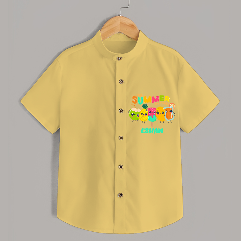 Celebrate the spirit of summer with our "My Summer Besties" Customized Kids Shirts - YELLOW - 0 - 6 Months Old (Chest 21")