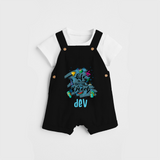 Capture beach memories in our "Life is Better at The Beach" Customized Kids Dungaree set - BLACK - 0 - 3 Months Old (Chest 17")