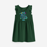 Capture beach memories in our "Life is Better at The Beach"Customized Frock - BOTTLE GREEN - 0 - 6 Months Old (Chest 18")