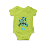 "Capture beach memories in our "Life is Better at The Beach" Customized Kids Romper" - LIME GREEN - 0 - 3 Months Old (Chest 16")