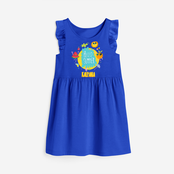 Sparkle like the sun in our "Hello Summer" Customized Frock - ROYAL BLUE - 0 - 6 Months Old (Chest 18")