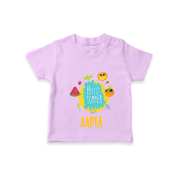 "Sparkle like the sun in our "Hello Summer" Customized Kids T-Shirt" - LILAC - 0 - 5 Months Old (Chest 17")