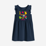 Surf the waves in our "Summer Vibes" Customized Frock - NAVY BLUE - 0 - 6 Months Old (Chest 18")