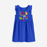 Surf the waves in our "Summer Vibes" Customized Frock - ROYAL BLUE - 0 - 6 Months Old (Chest 18")