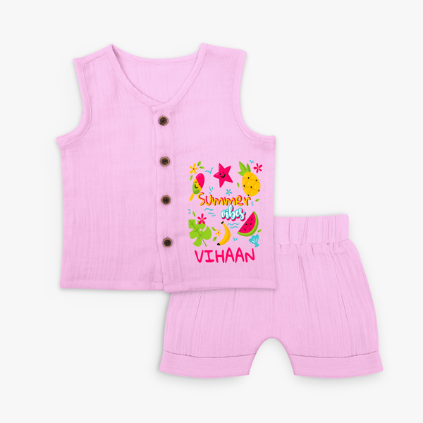 Surf the waves in our "Summer Vibes" Customized Kids Jabla set - LAVENDER ROSE - 0 - 3 Months Old (Chest 9.8")