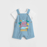 Embrace the summer carnival with our "Hello Summer" Customized Kids Dungaree set - SKY BLUE - 0 - 3 Months Old (Chest 17")