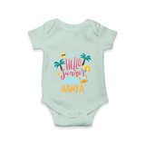 "Embrace the summer carnival with our "Hello Summer" Customized Kids Romper" - MINT GREEN - 0 - 3 Months Old (Chest 16")