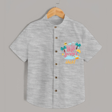 Embrace the summer carnival with our "Hello Summer" Customized Kids Shirts - GREY SLUB - 0 - 6 Months Old (Chest 21")