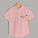 Embrace the summer carnival with our "Hello Summer" Customized Kids Shirts - PEACH - 0 - 6 Months Old (Chest 21")