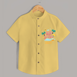 Embrace the summer carnival with our "Hello Summer" Customized Kids Shirts - YELLOW - 0 - 6 Months Old (Chest 21")