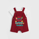 Embrace island vibes with our "Enjoy Every Moment of Summer" Customized Kids Dungaree set - RED - 0 - 3 Months Old (Chest 17")