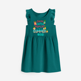 Embrace island vibes with our "Enjoy Every Moment of Summer" Customized Frock - MYRTLE GREEN - 0 - 6 Months Old (Chest 18")