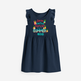 Embrace island vibes with our "Enjoy Every Moment of Summer" Customized Frock - NAVY BLUE - 0 - 6 Months Old (Chest 18")