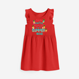 Embrace island vibes with our "Enjoy Every Moment of Summer" Customized Frock - RED - 0 - 6 Months Old (Chest 18")