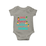 "Embrace island vibes with our "Enjoy Every Moment of Summer" Customized Kids Romper" - GREY - 0 - 3 Months Old (Chest 16")
