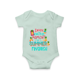 "Embrace island vibes with our "Enjoy Every Moment of Summer" Customized Kids Romper" - MINT GREEN - 0 - 3 Months Old (Chest 16")