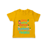 "Embrace island vibes with our "Enjoy Every Moment of Summer" Customized Kids T-Shirt" - CHROME YELLOW - 0 - 5 Months Old (Chest 17")