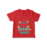 "Embrace island vibes with our "Enjoy Every Moment of Summer" Customized Kids T-Shirt" - RED - 0 - 5 Months Old (Chest 17")