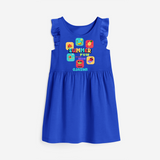 Soak up the sunshine in our "Summer Fun has just Begun" Customized Frock - ROYAL BLUE - 0 - 6 Months Old (Chest 18")