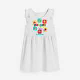 Soak up the sunshine in our "Summer Fun has just Begun" Customized Frock - WHITE - 0 - 6 Months Old (Chest 18")