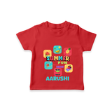 "Soak up the sunshine in our "Summer Fun has just Begun" Customized Kids T-Shirt" - RED - 0 - 5 Months Old (Chest 17")