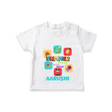 "Soak up the sunshine in our "Summer Fun has just Begun" Customized Kids T-Shirt" - WHITE - 0 - 5 Months Old (Chest 17")