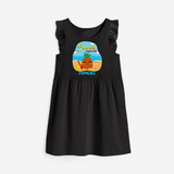 Discover hidden treasures in our "Summer Beach Fun" Customized Frock - BLACK - 0 - 6 Months Old (Chest 18")