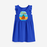 Discover hidden treasures in our "Summer Beach Fun" Customized Frock - ROYAL BLUE - 0 - 6 Months Old (Chest 18")