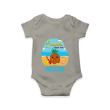 "Discover hidden treasures in our "Summer Beach Fun" Customized Kids Romper" - GREY - 0 - 3 Months Old (Chest 16")