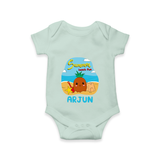 "Discover hidden treasures in our "Summer Beach Fun" Customized Kids Romper" - MINT GREEN - 0 - 3 Months Old (Chest 16")