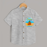 Discover hidden treasures in our "Summer Beach Fun" Customized Kids Shirts - GREY SLUB - 0 - 6 Months Old (Chest 21")