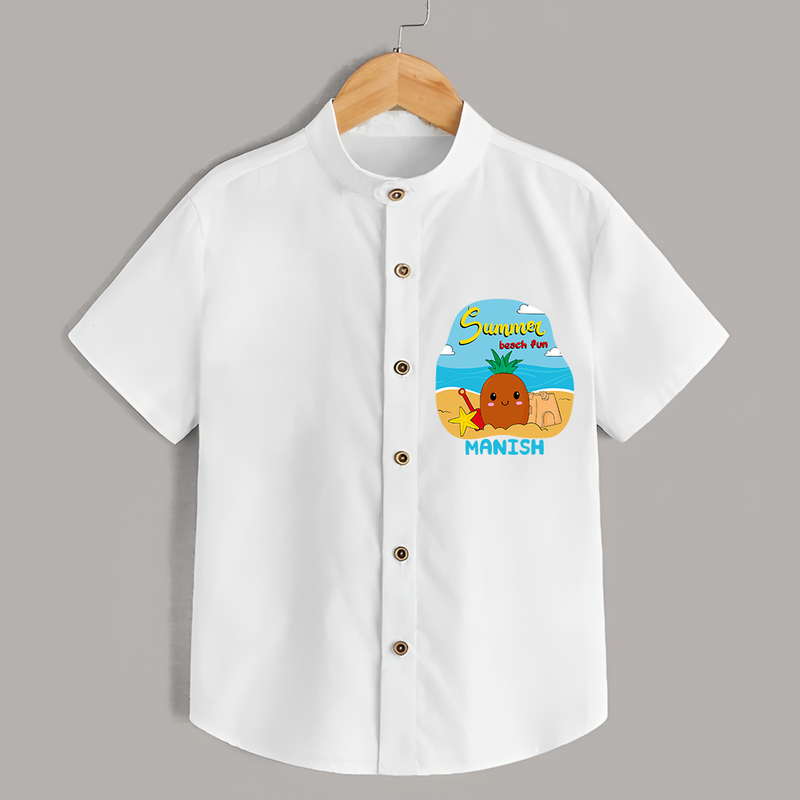 Discover hidden treasures in our "Summer Beach Fun" Customized Kids Shirts - WHITE - 0 - 6 Months Old (Chest 21")