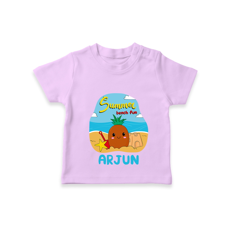 "Discover hidden treasures in our "Summer Beach Fun" Customized Kids T-Shirt" - LILAC - 0 - 5 Months Old (Chest 17")