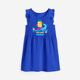 Feel the rhythm of summer in our "Sunny Days Are Here" Customized Frock - ROYAL BLUE - 0 - 6 Months Old (Chest 18")