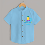 Feel the rhythm of summer in our "Sunny Days Are Here" Customized Kids Shirts - SKY BLUE - 0 - 6 Months Old (Chest 21")