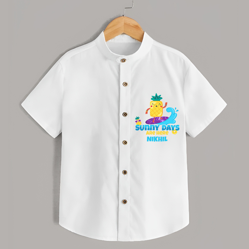 Feel the rhythm of summer in our "Sunny Days Are Here" Customized Kids Shirts - WHITE - 0 - 6 Months Old (Chest 21")