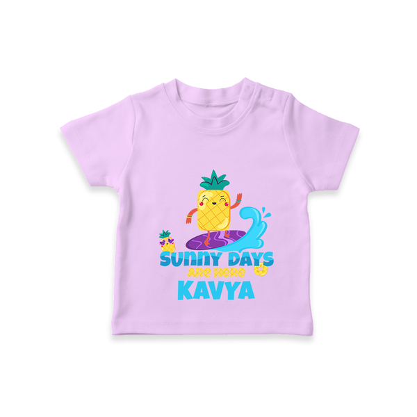 "Feel the rhythm of summer in our "Sunny Days Are Here" Customized Kids T-Shirt" - LILAC - 0 - 5 Months Old (Chest 17")