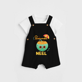 Escape to paradise with our "My Summer Favourite" Customized Kids Dungaree set - BLACK - 0 - 3 Months Old (Chest 17")