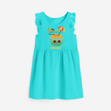 Escape to paradise with our "My Summer Favourite" Customized Frock - LIGHT BLUE - 0 - 6 Months Old (Chest 18")