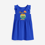 Escape to paradise with our "My Summer Favourite" Customized Frock - ROYAL BLUE - 0 - 6 Months Old (Chest 18")