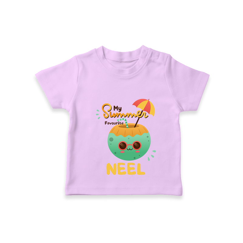 "Escape to paradise with our "My Summer Favourite" Customized Kids T-Shirt" - LILAC - 0 - 5 Months Old (Chest 17")