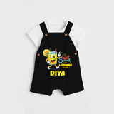 Splash into fun with our "Enjoy Summer One Lemonade at a Time" Customized Kids Dungaree set - BLACK - 0 - 3 Months Old (Chest 17")