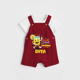 Splash into fun with our "Enjoy Summer One Lemonade at a Time" Customized Kids Dungaree set - RED - 0 - 3 Months Old (Chest 17")