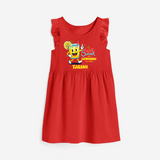 Splash into fun with our "Enjoy Summer One Lemonade at a Time" Customized Frock - RED - 0 - 6 Months Old (Chest 18")