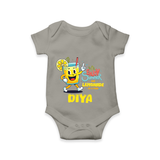 "Splash into fun with our "Enjoy Summer One Lemonade at a Time" Customized Kids Romper" - GREY - 0 - 3 Months Old (Chest 16")