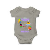 "Chase rainbows in our "Summer Routine Play, Chill, Selfie, Repeat" Customized Kids Romper" - GREY - 0 - 3 Months Old (Chest 16")